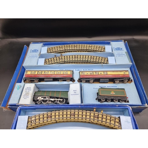 11 - Hornby: a Dublo EDP11 passenger train set 'Silver King'; together with an EDG7 Tank Goods Train set,... 