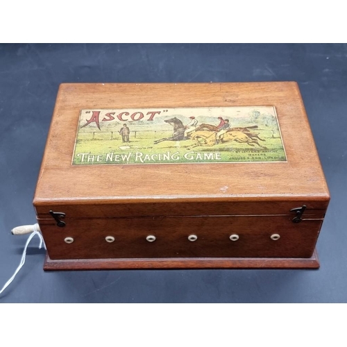 113 - Jaques & Son: 'Ascot', The New Racing Game, original box with 6 lead horses, (incomplete).... 