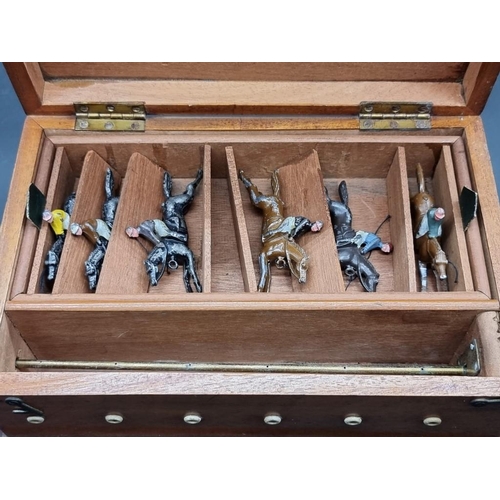 113 - Jaques & Son: 'Ascot', The New Racing Game, original box with 6 lead horses, (incomplete).... 