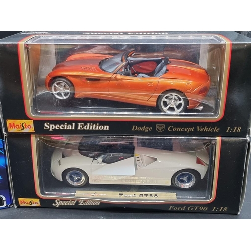 118 - Maisto: four 1/18 scale vehicles to include Jaguar S-Type, boxed.