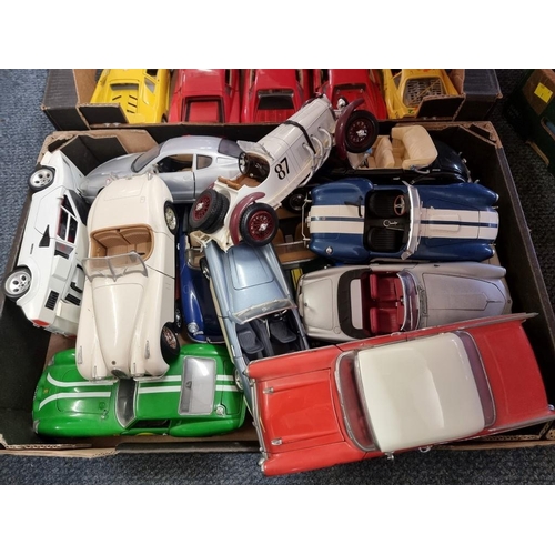 138 - Burago: two trays of unboxed Burago cars. 