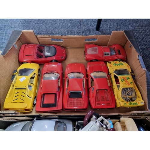 138 - Burago: two trays of unboxed Burago cars. 