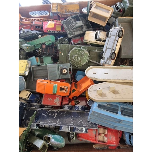 141 - Diecast: a large collection in tray of playworn vehicles, various ages and condition. ... 