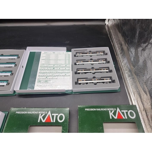 17 - Kato: N gauge, three cased sets, comprising: 383 series, 10-559; 223-2000 series, 10-537; and E5 ser... 