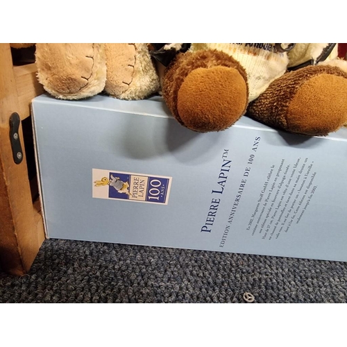 30 - Steiff: a 100 years Anniversary Edition Peter Rabbit, in box; together with a piglet No.3810/17; and... 