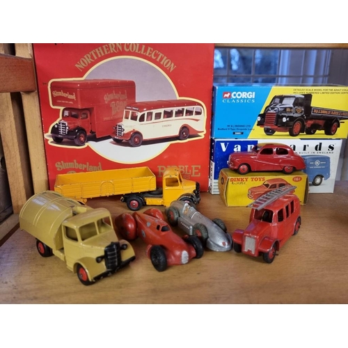 32 - Diecast: a group of vintage diecast vehicles, to include a Dinky 161 in original box; together with ... 