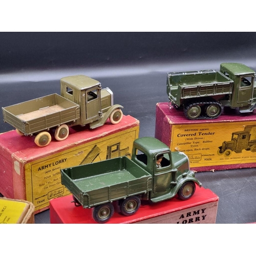 47 - Britains: a collection of vintage military vehicles and guns, comprising: Nos.1335 (x2); 1334; 1717;... 