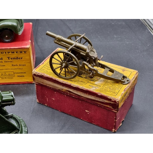 57 - Britains: four vintage boxed military vehicles and guns, comprising Nos.1264; 1433; 1334; 1201; toge... 