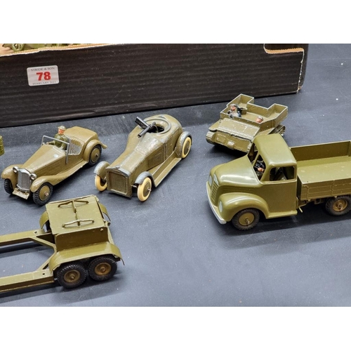 78 - Britains: a large collection of vintage diecast military vehicles and artillery.... 