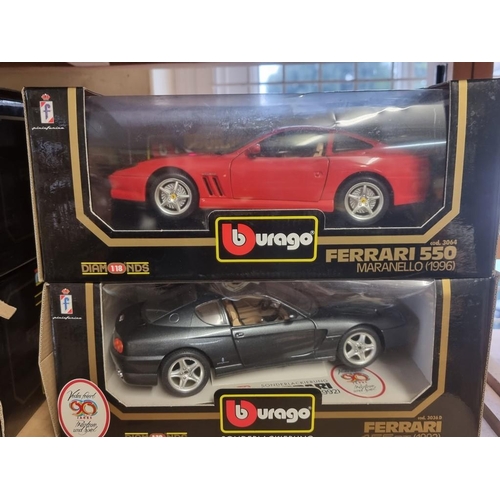 81 - Burago: four boxed Ferrari models, to include a Special Edition gunmetal grey 456GT, No.3036D.... 