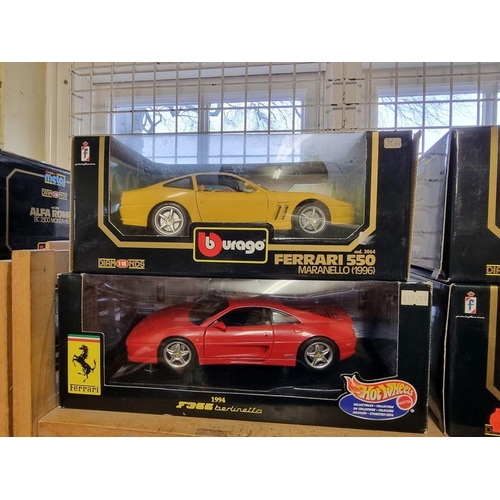 89 - Burago: four boxed Ferrari models, to include a yellow Limited Edition No.3064.... 