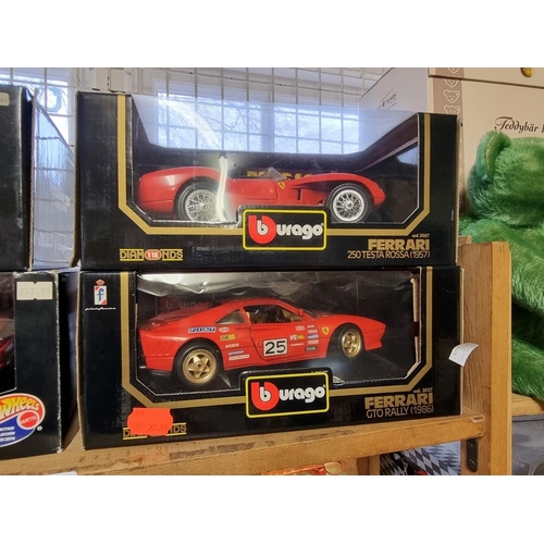 89 - Burago: four boxed Ferrari models, to include a yellow Limited Edition No.3064.... 