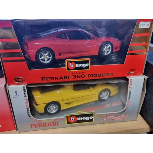 93 - Burago: four boxed models, to include: a light blue Limited Edition Porsche 911 No.3060; and a ... 