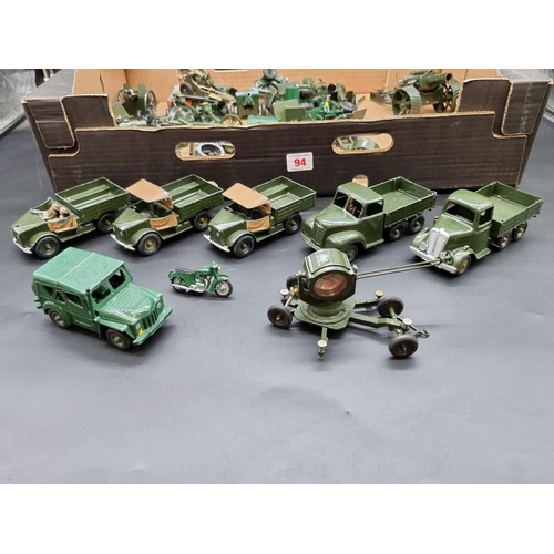 94 - Britains: a large collection of vintage diecast military vehicles and artillery.... 