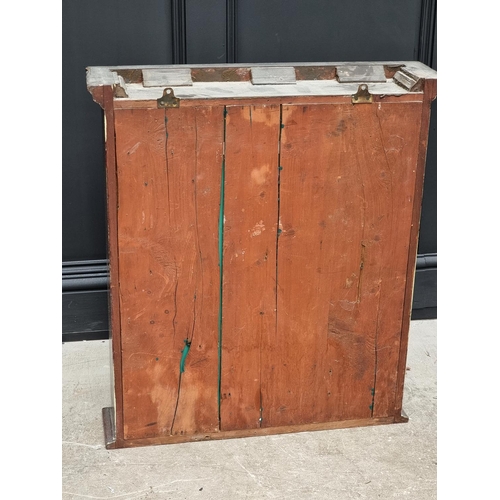 1037 - An early 20th century mahogany hanging display cabinet, with mirrored back, 76cm high x 67.5cm wide ... 