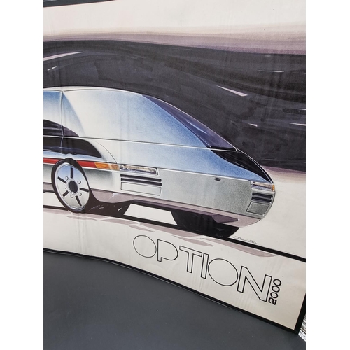 1356 - Automobilia: a set of five Ford motorcar futuristic designs, each signed James and dated '83/86, wat... 