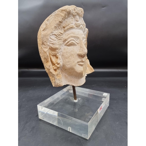 1563 - Antiquities: a Roman carved stone female head, 23.5cm high.Provenance: from a French private collect... 