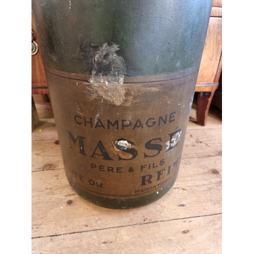 1568 - Advertising: an oversized Masse Champagne plaster display bottle, with painted decoration, 99cm high... 