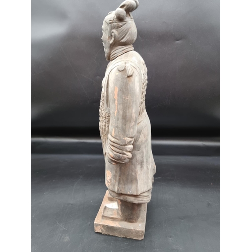 1569 - A large reproduction Chinese terracotta warrior figure, 48.5cm high, in card box.