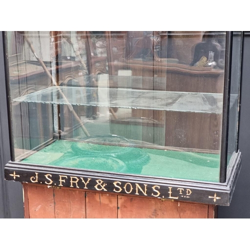 1032 - Advertising: a 'J.S. Fry & Sons, Ltd' ebonized display case, 65cm high x 71cm wide x 36.5cm deep... 