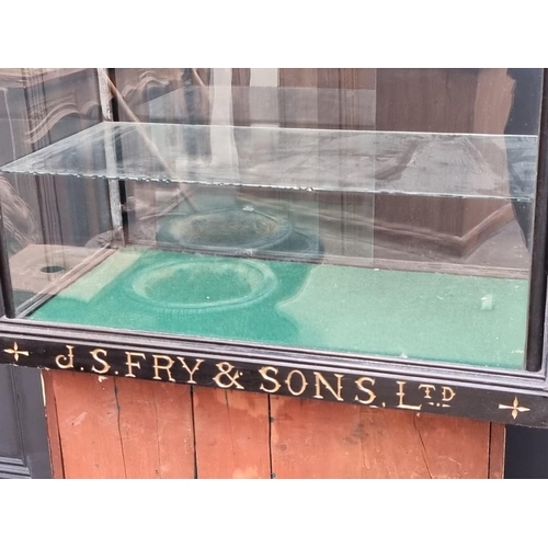 1032 - Advertising: a 'J.S. Fry & Sons, Ltd' ebonized display case, 65cm high x 71cm wide x 36.5cm deep... 