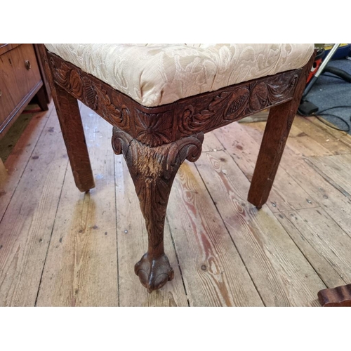 1093 - A George III carved oak corner elbow chair; together with a folding hardwood cake stand. (2)... 