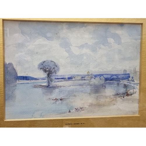 1148 - Alfred East, river landscapes, a pair, watercolour, 23 x 33.5cm. 