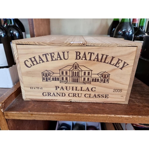 100 - A case of twelve 75cl bottles of Chateau Batailley, 2005, Pauillac, in owc.