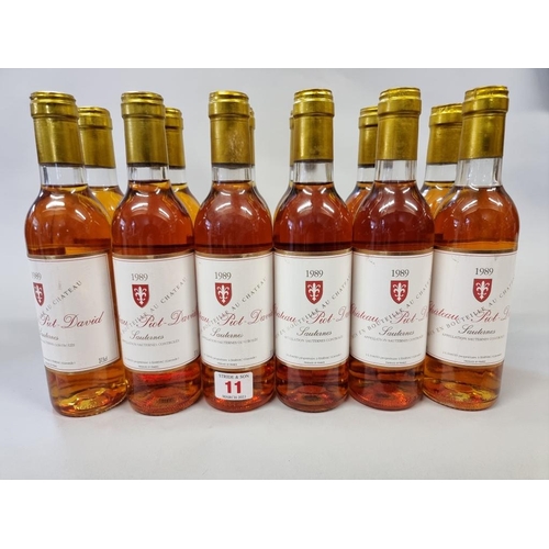 11 - Twelve 37.5cl bottles of Chateau Piot David, 1989, Sauternes. (12)