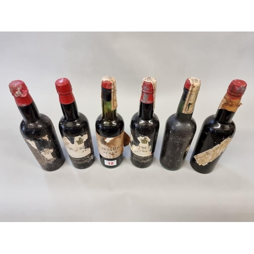 12 - Six half bottles of Oloroso Viejisimo Sherry, Antonio de la Riva (1940s bottling). (6)... 