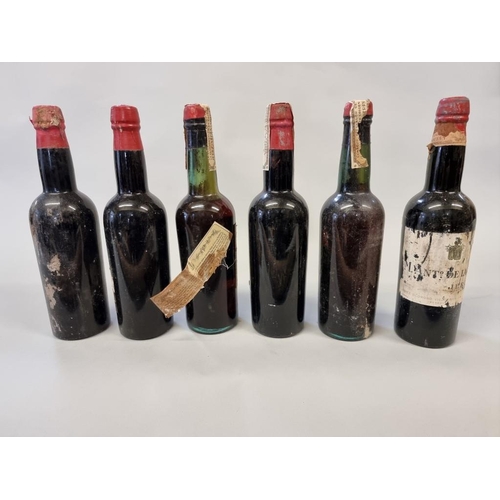 12 - Six half bottles of Oloroso Viejisimo Sherry, Antonio de la Riva (1940s bottling). (6)... 