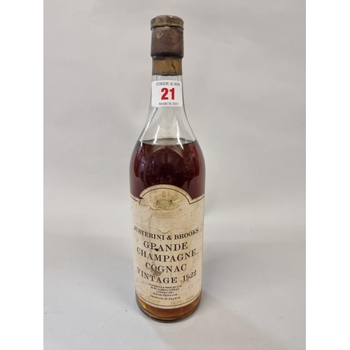 21 - A 24 fl.oz. bottle of J & B 1922 vintage Grande Champagne Cognac.