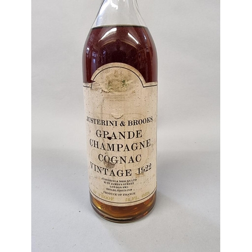 21 - A 24 fl.oz. bottle of J & B 1922 vintage Grande Champagne Cognac.