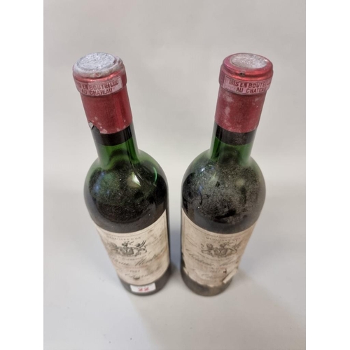 22 - Two 75cl bottles of Chateau Montrose, Saint-Estephe, 1961. (2)