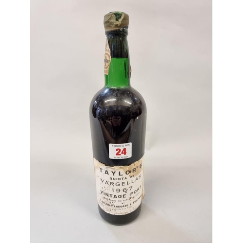 24 - A 75cl bottle of Taylors Quinta de Vargellas 1967 vintage port.