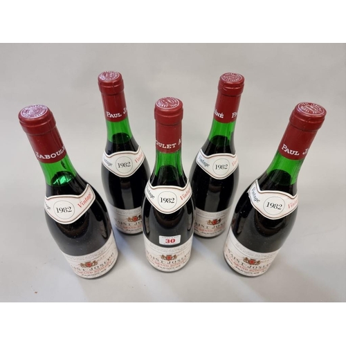 30 - Five 75cl bottles of St Joseph Le Grand Pompee, 1982, Paul Jaboulet Aine. (5)