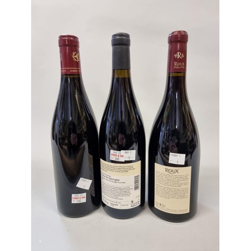 36 - Three 75cl bottles of French red wine, comprising: Nuits-St Georges, 2017, Benjamin Leroux (BB&R... 