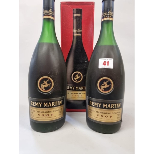 41 - Two 1 litre bottles of Remy Martin VSOP cognac, one in oc. (2)