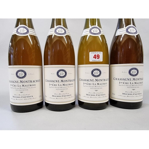 49 - Four 75cl bottles of Chassagne Montrachet Clos de la Maltroie, 2000, Michel Coutoux. (4)... 