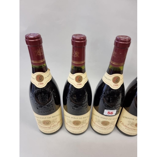 56 - Six 75cl bottles of Chateauneuf du Pape, 1986, Font de Michelle, Etienne Gonnet. (6)... 