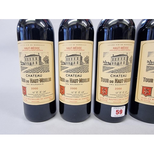 59 - Six 75cl bottles of Chateau Tour du Haut Moulin, 2000, Cru Bourgeois Haut-Medoc. (6)... 