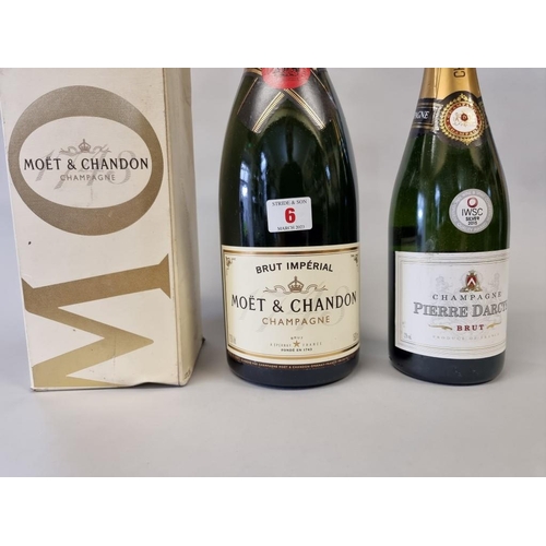 6 - A 150cl magnum bottle of Moet & Chandon NV champagne, in oc; together with another 75cl bottle o... 