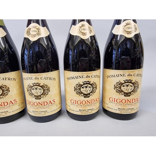 60 - Six 75cl bottles of Gigondas, 1986, Domaine du Cayron, Michel Faraud. (6)