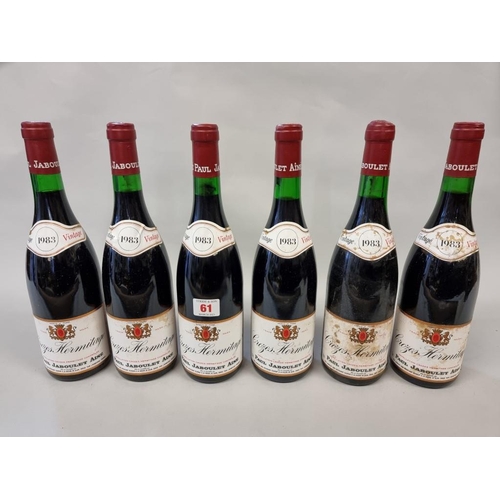 61 - Six 75cl bottles of Crozes Hermitage, 1983, Paul Jaboulet Aine. (6)