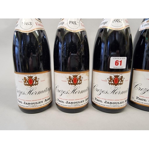 61 - Six 75cl bottles of Crozes Hermitage, 1983, Paul Jaboulet Aine. (6)