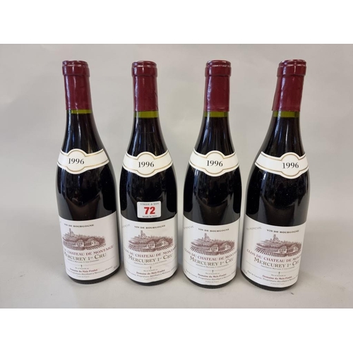 72 - Four 75cl bottles of Mercurey 1er Cru Chateau de Montaigu, 1996. (4)