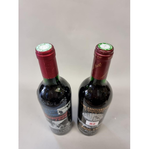 82 - Two 75cl bottles of D-Day 50th Anniversary Commemorative wine. (2)