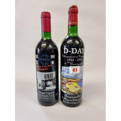 83 - Two 75cl bottles of D-Day 50th Anniversary Commemorative wine. (2)