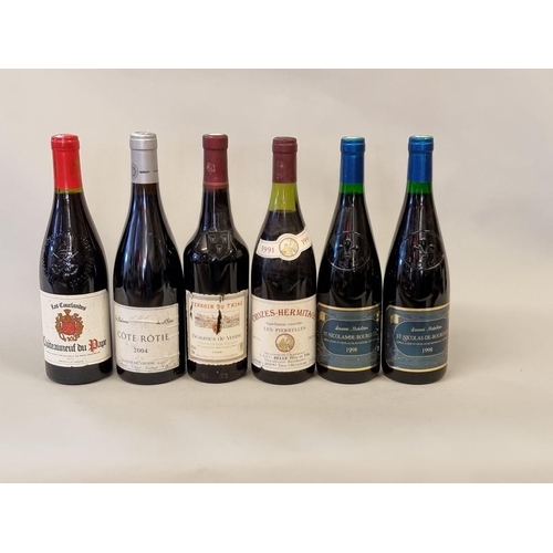 89 - Six 75cl bottles of French red wine, comprising: Chateauneuf du Pape, 2015, Les Courlandes; Cote Rot... 