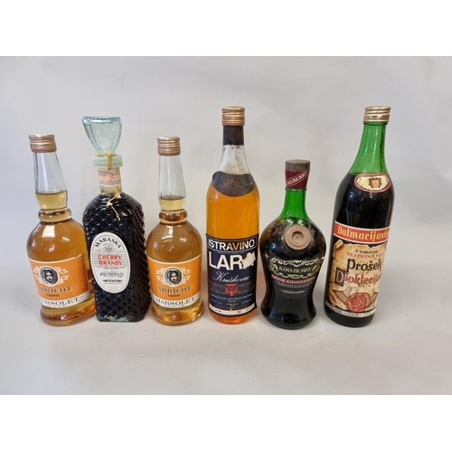 90 - Six bottles of liqueur, to include cherry brandy and apricot liqueur. (6)